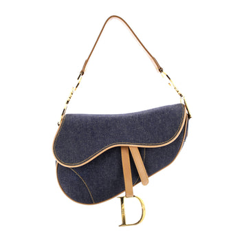 Christian Dior Vintage Saddle Bag Denim Medium