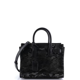 Saint Laurent Sac de Jour NM Bag Printed Suede and Leather Nano