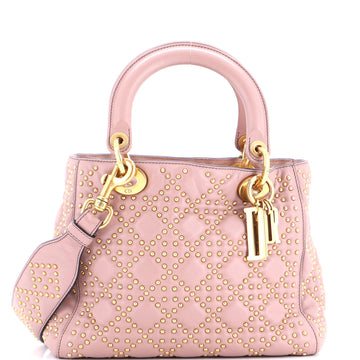 Christian Dior Supple Lady Dior Bag Cannage Studded Lambskin Medium