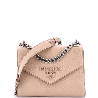 Prada Monochrome Shoulder Bag Saffiano Leather Small