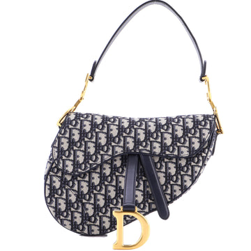 Christian Dior Saddle Handbag Oblique Canvas Medium