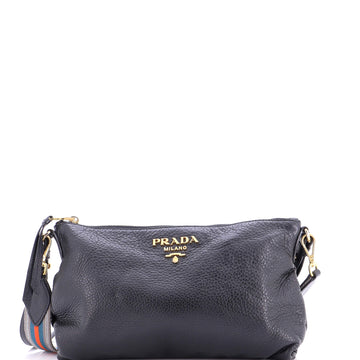 Prada Dual Strap Flat Crossbody Bag Vitello Daino Medium