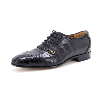 Gucci Men's Horsebit Lace Up Oxfords Alligator