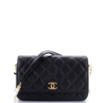 Chanel About Pearls Wallet on Chain Quilted Calfskin