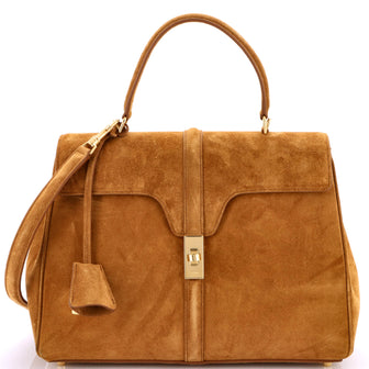 Celine 16 Top Handle Bag Suede Medium