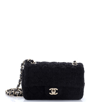 Chanel Classic Single Flap Bag Quilted Tweed Mini