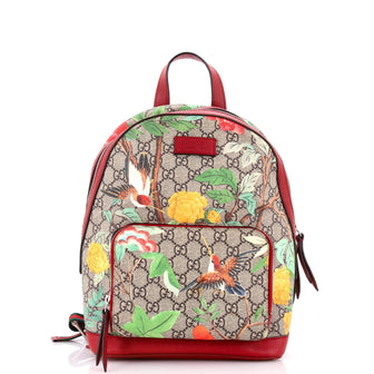 Gucci Zip Pocket Backpack Tian Print GG Coated Canvas Small