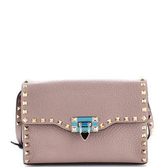 Valentino Garavani Rockstud Flip Lock Flap Bag Leather Medium