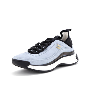 Chanel Women's CC Cap Toe Logo Sneakers Suede and Mixed Fibers