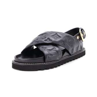 Louis Vuitton Women's Paseo Flat Comfort Sandal Monogram Embossed Lambskin