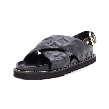 Louis Vuitton Women's Paseo Flat Comfort Sandal Monogram Embossed Lambskin