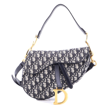 Christian Dior Saddle Handbag with Strap Oblique Canvas Medium