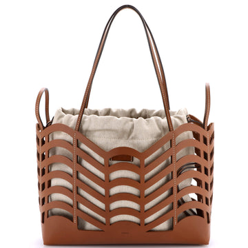 Chloe Kayan Tote Laser Cut Leather and Canvas Small