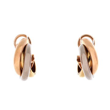 Cartier Trinity Hoop Earrings 18K Tricolor Gold 17.5mm
