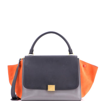 Celine Tricolor Trapeze Bag Suede Medium