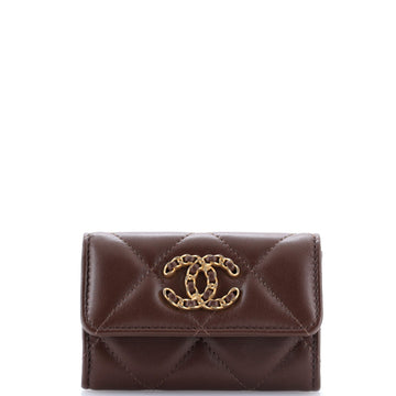 Chanel 19 Flap Card Case Quilted Leather