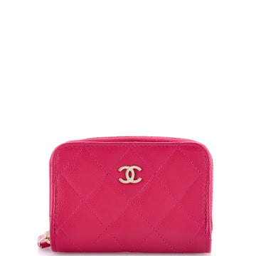Chanel CC Zip Coin Purse Quilted Caviar Small