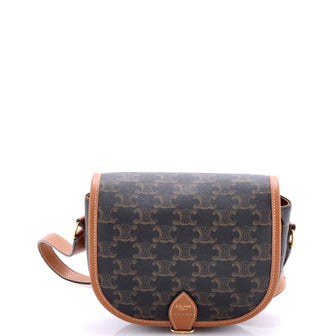 Celine Folco Bag Triomphe Coated Canvas Medium