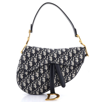 Christian Dior Saddle Handbag Oblique Canvas Medium
