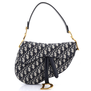 Christian Dior Saddle Handbag Oblique Canvas Medium