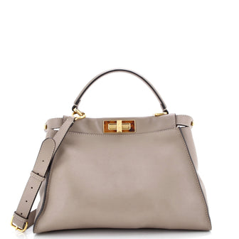 Fendi Peekaboo Bag Leather with Plexiglass Detail Regular