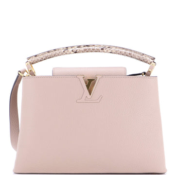 Louis Vuitton Capucines Bag Leather with Python PM