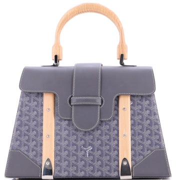 Goyard Saigon Top Handle Bag Coated Canvas with Leather MM