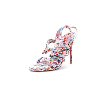 Christian Louboutin Women's Maryam Heeled Sandals Printed Satin 120