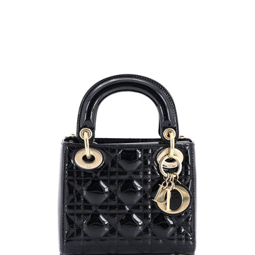 Christian Dior Lady Dior Chain Bag Cannage Quilt Patent Mini