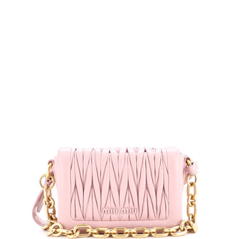 Miu Miu Full Flap Shoulder Bag Matelasse Leather Small