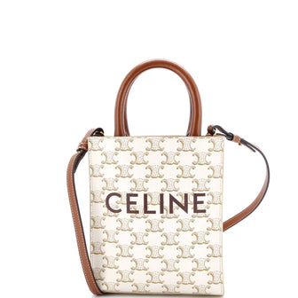 Celine Vertical Cabas Tote Triomphe Coated Canvas Mini
