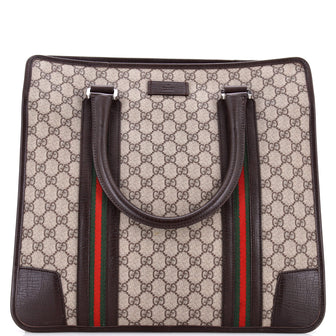 Gucci Web Travel Tote GG Canvas Large