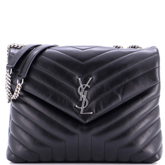 Saint Laurent Loulou Shoulder Bag Matelasse Chevron Leather Medium