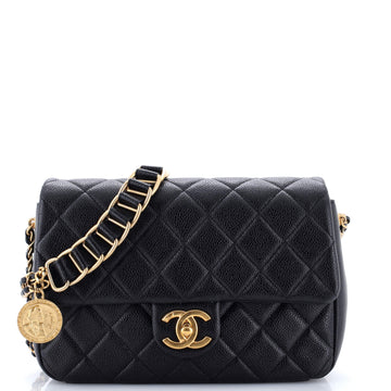 Chanel Chain Soul Flap Bag Quilted Caviar Medium