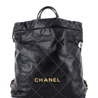 Chanel 22 Chain Backpack Quilted Calfskin Large