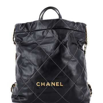 Chanel 22 Chain Backpack Quilted Calfskin Large