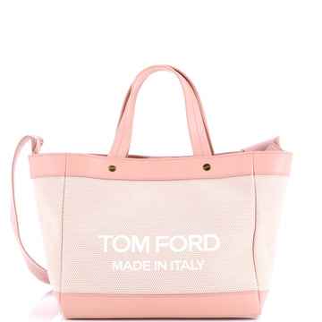 Tom Ford T Screw Tote Canvas with Leather Mini