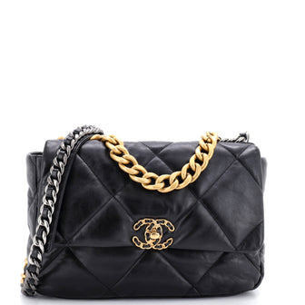 Chanel 19 Flap Bag Quilted Leather Large