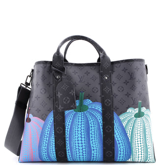 Louis Vuitton Weekend Tote Yayoi Kusama Pumpkins Reverse Monogram Eclipse Canvas GM