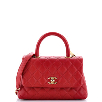 Chanel Coco Top Handle Bag Quilted Caviar Mini