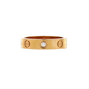 Cartier Love Wedding Band 1 Diamond Ring 18K Yellow Gold with Diamond