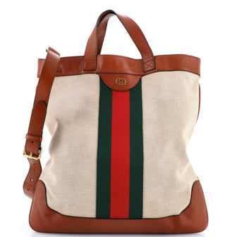 Gucci Shopping Tote Vintage Web Canvas Large