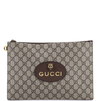 Gucci Neo Vintage Wristlet Pouch GG Coated Canvas