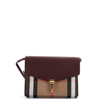 Burberry Macken Crossbody Bag Leather and House Check Canvas Baby