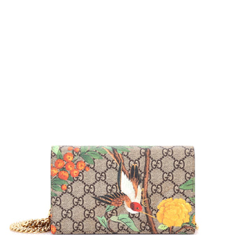 Gucci Chain Wallet Tian Print GG Coated Canvas