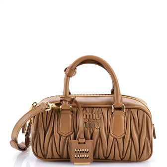 Miu Miu Arcadie Top Handle Bag Matelasse Leather Regular