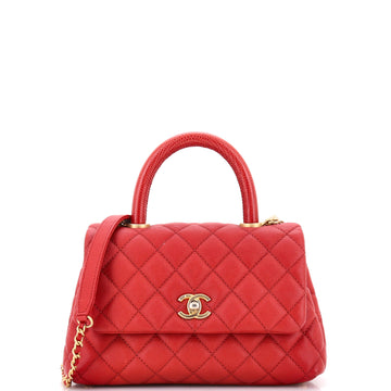 Chanel Coco Top Handle Bag Quilted Caviar Mini