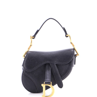 Christian Dior Saddle Handbag Leather Micro