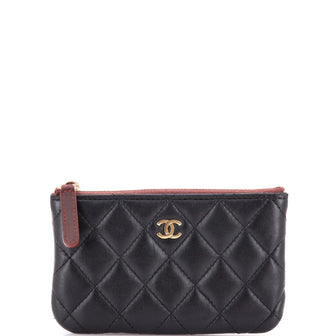 Chanel Classic O Case Pouch Quilted Lambskin Mini