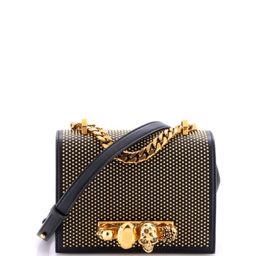 Alexander McQueen Jewelled Flap Satchel Studded Leather Small